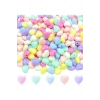 60 gr (300 adet) Şeker Rengi Akrilik Kalp Boncuklar Renkli Karışık Plastik Pastel Boncuklar Ara Boncuk Kalp Şekilli Kolye Bilezik için