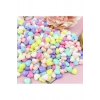 60 gr (300 adet) Şeker Rengi Akrilik Kalp Boncuklar Renkli Karışık Plastik Pastel Boncuklar Ara Boncuk Kalp Şekilli Kolye Bilezik için