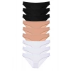 9 adet Süper Eko Set Likralı Kadın Slip Külot Siyah Ten Beyaz