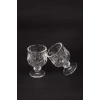 Ayaklı Kahve Yanı Bardağı Kristal Kesim Shot Bardak 7cm x 4 cm 6 Lı Set