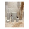 Banyo Seti 5li Krem Çöp Kovası Wc Fırçalık Sıvı Sabunluk Katı Sabunluk