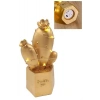 BUFFER® Led Işıklı Sevimli Kaktüs Dekoratif Masa Lambası Mini Biblo Gece Lambası Gold