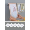 BUFFER® Süper Güçlü Çerçeve Askısı Pin Delgisiz Vidalı Tırnak Kanca Yapışkanlı Raf Tutucu Askı 4 Adet