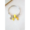 Çelik Charmlı Kaktüs Bilezik - Sarı