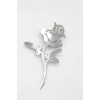 Çelik Gül Broş - Gümüş