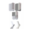 Gri ve Beyaz Kadın Babet Çorap 15 çift
