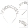 Gümüş Renk Kristal Taşlı Parlak Birthday Queen Yazılı Kraliçe Taç 16x17 Cm