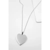 Kalp Plaka Kolye - Gümüş