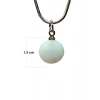 Kalsedon Doğal Taşı Zincirli El Yapımı Kolye Uç: 1,5 cm Zincir: 20 cm Kutulu