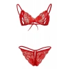 Kırmızı Dantelli Fantazi Sütyen Ve G-string Takım Tm2048