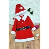 Kız Çocuk Noel Anne Yılbaşı Kostümü Etekli Şapkalı Elbise Yılbaşı Noel Baba Kostümü