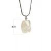 Kuvars Doğal Taşı Zincirli El Yapımı Kolye Uç: 2 cm Zincir: 20 cm Kutulu