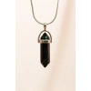 Obsidyen Doğal Taşı Zincirli El Yapımı Tasarımlı Kolye Uç: 3,5 cm Zincir: 20 cm Kutulu
