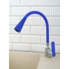 Oynar Başlıklı Çelik Spiral Üzeri Silikon Kaplama Musluk Başlığı Kobra Fonksiyonlu Musluk - Mavi