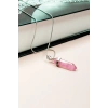 Pembe Kuvars Doğal Taşı Zincirli El Yapımı Tasarımlı Kolye Uç: 3,5 cm Zincir: 20 cm Kutulu