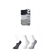 Siyah Gri ve Beyaz Erkek Görünmez Çorap 6 çift