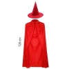 Yetişkin Boy 120 Cm Kırmızı Yakalı Pelerin Ve Kırmızı Cadı Şapkası