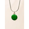 Zümrüt Doğal Taşı Zincirli El Yapımı Kolye Uç: 1,5 cm Zincir: 20 cm Kutulu