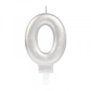 0 Rakam Mum Gümüş Renk