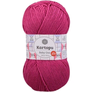 1 Adet Baby One Tüylenmeyen El Örgü İpi Yünü Fuşya K245