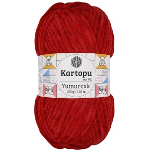 1 Adet Yumurcak Kadife El Örgü İpi Kırmızı K126