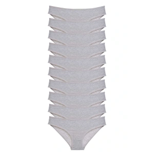 10 adet Süper Eko Set Likralı Kadın Slip Külot Gri