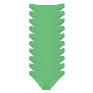 10 adet Süper Eko Set Likralı Kadın Slip Külot Yeşil