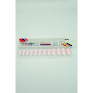 12 Adet Badem Tırnak Tak Ve Çık Kendinden Yapışkanlı Takma Tırnak Pembe