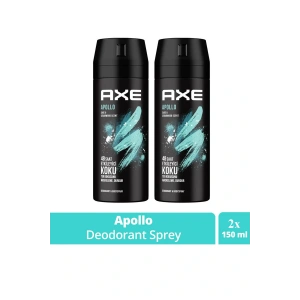 2 Adet Axe Erkek Sprey Deodorant Apollo 48 Saat Etkileyici Koku Vücut Spreyi 150 ml