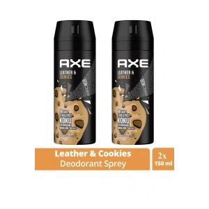 2 Adet Axe Erkek Sprey Deodorant Leather & Cookies 48 Saat Etkileyeci Koku 150 ml