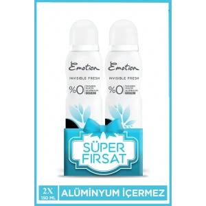 2 Adet Emotion Invisible Fresh Black & White Kadın Deodorant 150ml Vegan, Leke Bırakmaz