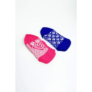 2 Çift El Örgüsü Kışlık Şık Kadın Yün Patik Set 12