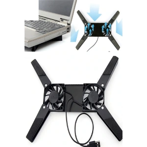 2 Fanlı Notebook Soğutucu Portatif Katlanabilir Laptop Soğutucu Fan Usbli Stand Bilgisayar Fanı