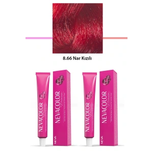2 li Set Premium 8.66 Nar Kızılı - Kalıcı Krem Saç Boyası 2 X 50 g Tüp