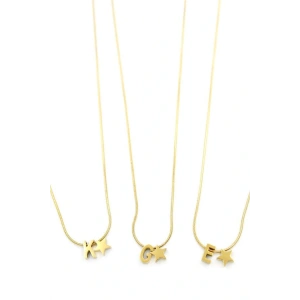 24lü Yıldız Harf Kolye - Altın