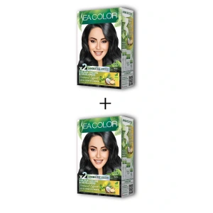 2X2 Tüp Krem Saç Boyası Seti Siyah No:1.0