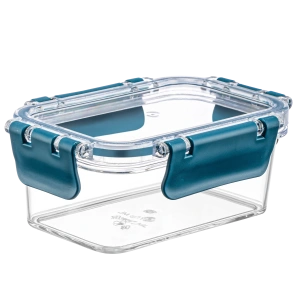 3 Adet Akrilik Saklama Kabı Vakumlu Dikdörtgen Erzak Bakliyat Kabı - 375 Ml