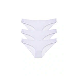 3 adet Süper Eko Set Likralı Kadın Slip Külot Beyaz