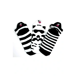 3 Çift İnek Temalı Pamuklu Yumuşak Kadın Bilek Çorap