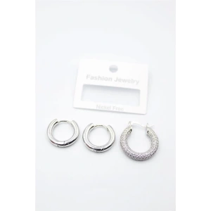 3lü Halka Küpe - Gümüş