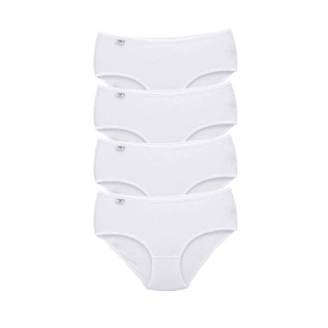4 Adet Tutku Kadın Yüksek Bel Bato İnce Lastik Külot Beyaz