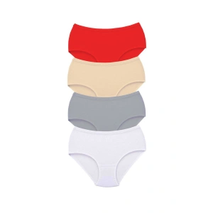 4 Adet Tutku Kadın Yüksek Bel Bato Kalın Lastik Külot S13