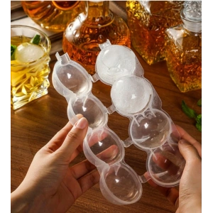 4 Bölmeli  Küre Buz Topu Kalıbı -  Yuvarlak Buz Topu