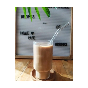 400 ML Isıya Dayanıklı Borosilikat Origami Stil Bardak - Borosilikat Bardak 1 Adet