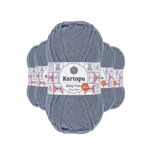 5 Adet Baby One Tüylenmeyen El Örgü İpi Yünü Jeans Mavi K571