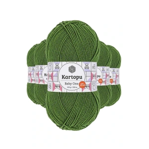 5 Adet Baby One Tüylenmeyen El Örgü İpi Yünü Yeşil K1391