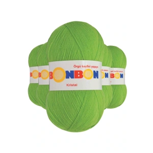 5 Adet Kristal El Örgü Lif İpi Açık Yeşil 98204