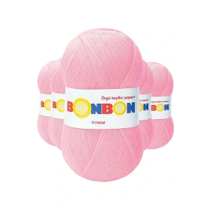 5 Adet Kristal El Örgü Lif İpi Şeker Pembe 98588