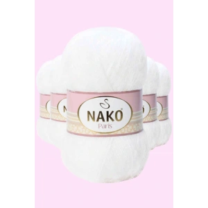 5 Adet Paris El Örgü ipi Yünü Beyaz 208