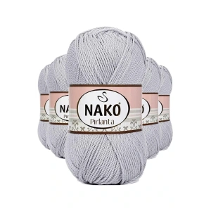 5 Adet Pırlanta Amigurumi El Örgü İpi Yünü Açık Gri 130